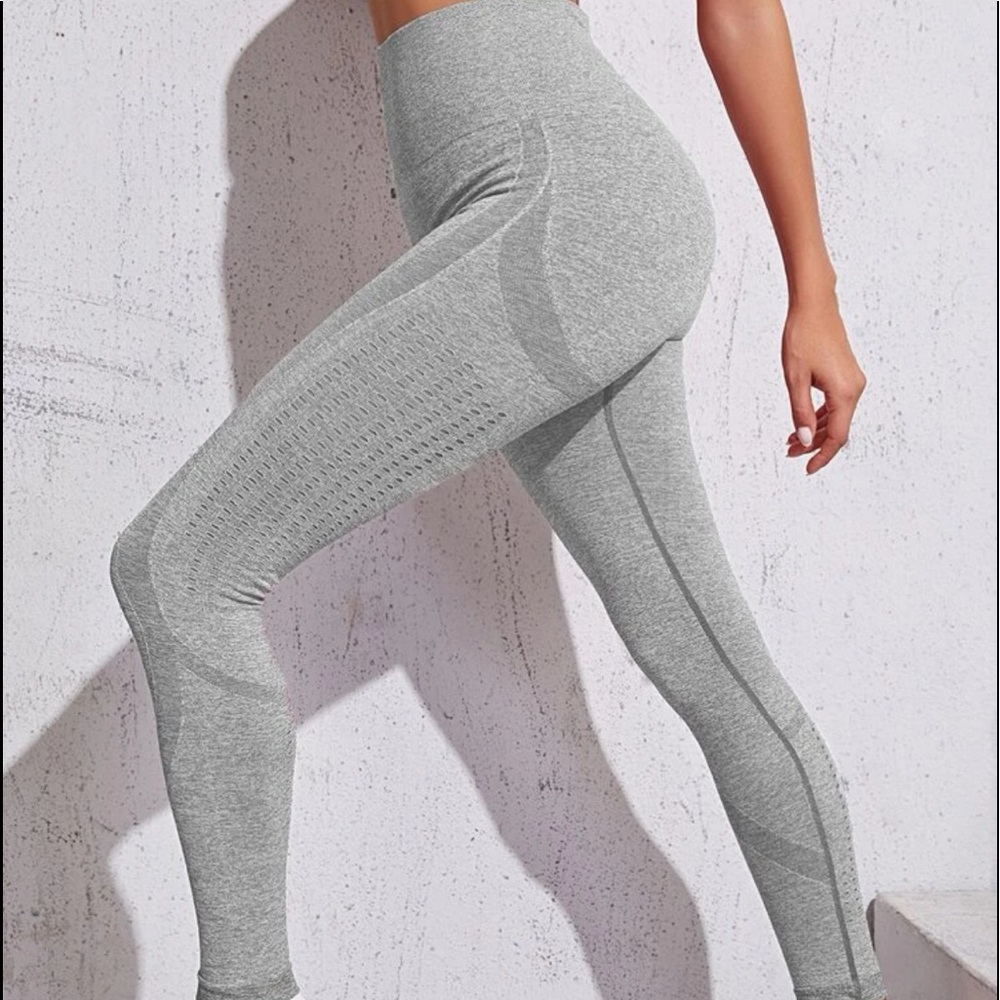 SHEIN Active High-Rise Eyelet Leggings